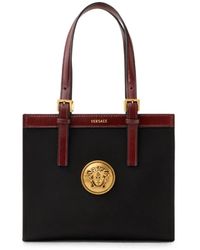 Versace - Mini Rivière Tote Bag Aus Canvas - Lyst