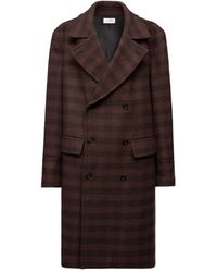 MM6 by Maison Martin Margiela - Checked Double-Breasted Coat - Lyst