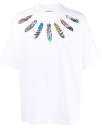 Marcelo Burlon - Collar Feathers Over Printed T-shirt - Lyst