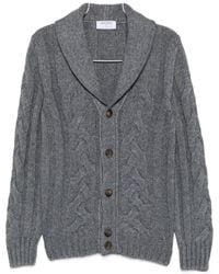 Gran Sasso - Cable-Knit Shawl-Collar Cardigan - Lyst