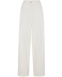 Brunello Cucinelli - High-Waist-Hose Mit Geradem Bein - Lyst