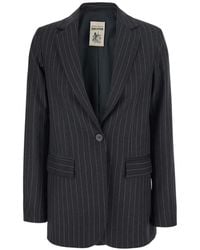 Semicouture - Pinstripe-Pattern Single-Breasted Jacket - Lyst