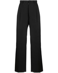 Maison Margiela - Jet Black Wool-mohair-silk Blend Trousers - Lyst