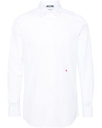 Moschino - Heart-embroidered Poplin Shirt - Lyst