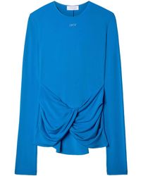 Off-White c/o Virgil Abloh - Logo-Print Draped Top - Lyst