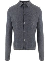 Oliver Lattughi - Button-Up Collared Sweater - Lyst