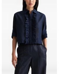 Twp - Next Ex Ruffle-Trimmed Cropped Shirt - Lyst