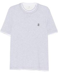 Brunello Cucinelli - Logo Cotton T-Shirt - Lyst