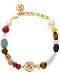 CASABLANCA - Beaded Logo-Plaque Bracelet - Lyst