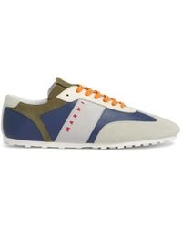 Marni - Panelled Suede-Trimmed Sneakers - Lyst
