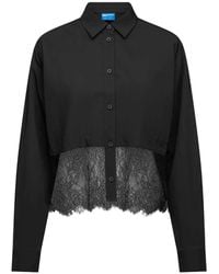 KARL LAGERFELD - Lace-Trim Long-Sleeve Shirt - Lyst