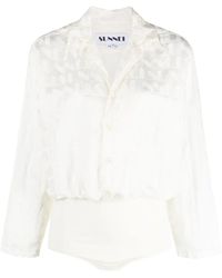 Sunnei - Logo-Jacquard Long-Sleeve Bodysuit - Lyst