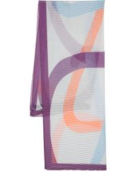 Emporio Armani - Abstract-print Pleated Long Scarf - Lyst