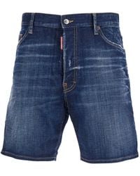 DSquared² - Short En Jean À Bords Francs - Lyst