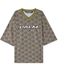 Palm Angels - Camo Logo V-Neck T-Shirt - Lyst