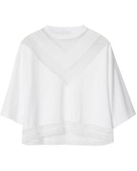 Burberry - Cropped Cotton Top - Lyst