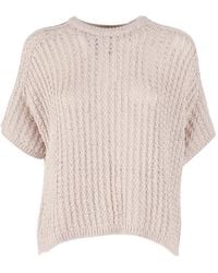 Antonelli - Sequin-Embellished Open-Knit Sweater - Lyst
