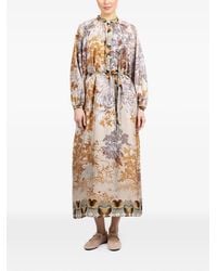 Pierre Louis Mascia - Aloe Floral-Print Long-Sleeve Dress - Lyst