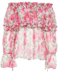 Chloé - Chloé Printed Silk Blouse - Lyst