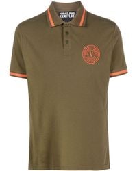 Versace - Logo-embroidered Polo Shirt - Lyst