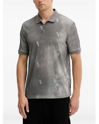 ARMANI EXCHANGE - Logo-Pattern Polo Shirt - Lyst