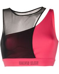 Calvin Klein Sujetador con paneles translúcidos - Rojo