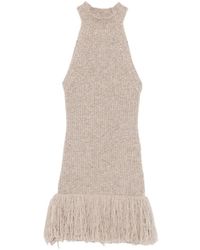 ELY ELY - Fringe-Trim Ribbed-Knit Mini Dress - Lyst