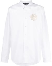 Versace - Chemise en coton à détail de logo - Lyst