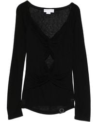 Stella McCartney - V-Neck Long Sleeve T-Shirt - Lyst