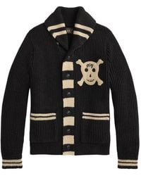 RRL - Skull-Patch Shawl-Collar Cardigan - Lyst