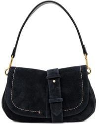 Gianni Chiarini - Helena Round Suede Contrast-Stitch Shoulder Bag - Lyst