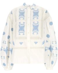 Ermanno Scervino - Embroidered Lace-Trim Blouse - Lyst