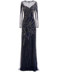 Gemy Maalouf - Beaded Illusion-Panel Dress - Lyst