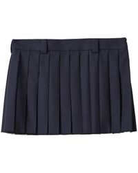 Miu Miu - Pleated Wool Miniskirt - Lyst