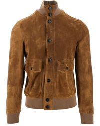 Dacute - Suede bomber jacket - Lyst