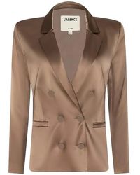 L'Agence - Sena Double-Breasted Blazer - Lyst