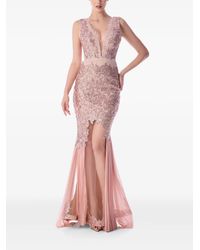 IMROSKA - Robe Longue Brodée De Sequins - Lyst