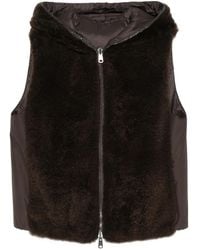 Brunello Cucinelli - Cashmere Shearling Reversible Hooded Vest With Monili Trim - Lyst