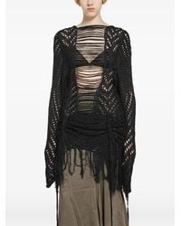 Yehuafan - Crochet Fringe-Trimmed Sweater - Lyst