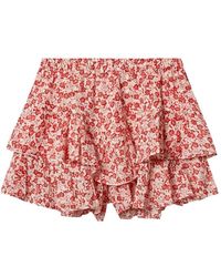 Isabel Marant - Short Jocadia À Volants Imprimé Fleuri - Lyst