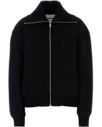 Jil Sander - Veste mélangée en laine noire de - Lyst