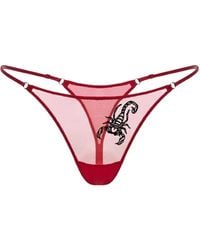 Zhilyova - Embroidered Sheer Thong - Lyst