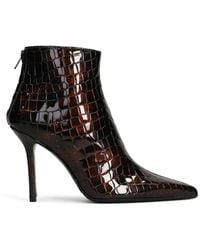 Fabio Rusconi - Croc-Effect Leather Ankle Boots - Lyst