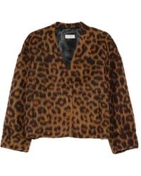 Alberto Biani - Leopard-Print Button Jacket - Lyst