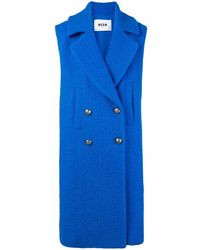 MSGM Cappotto doppiopetto - Blu