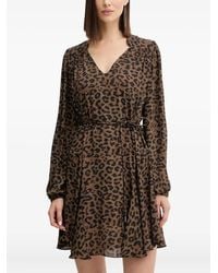 Guess - V-Neck Animal-Print Mini Dress - Lyst