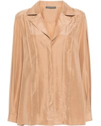 Alberta Ferretti - Plissé-Details Silk Shirt - Lyst