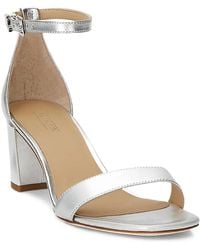 Ralph Lauren - Sandali Con Cinturino Metallizzato Alla Caviglia - Lyst