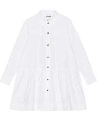 Ganni - Organic Cotton Mini Shirt Dress - Lyst
