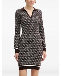 Guess - Patterned V-Neck Mini Dress - Lyst